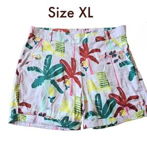 Nala floral cotton Chino shorts Size XL summer casual beach vacation